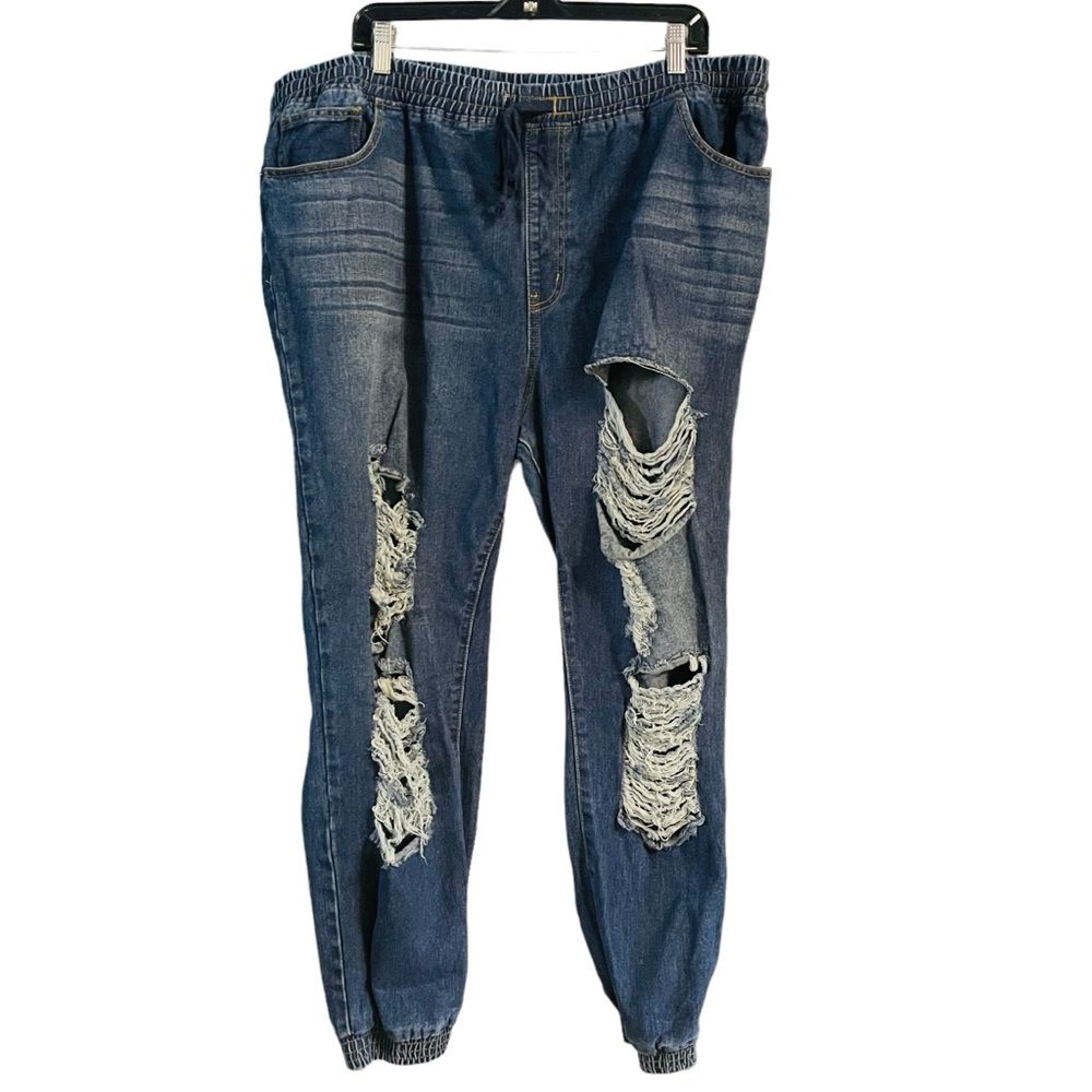 Forever 21 plus size pull on jogger jeans factory distressed casual woman's 20